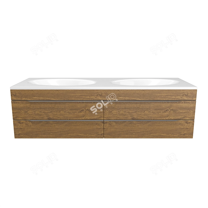 Elegant Sink Cabinet: Malaya OUM 140 3D model image 3