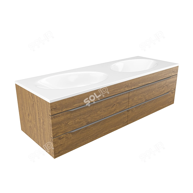 Elegant Sink Cabinet: Malaya OUM 140 3D model image 4