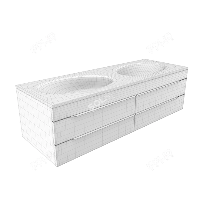 Elegant Sink Cabinet: Malaya OUM 140 3D model image 6