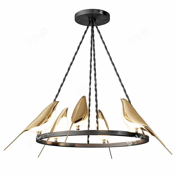 Elegant NOMI Chandelier 3D model image 1