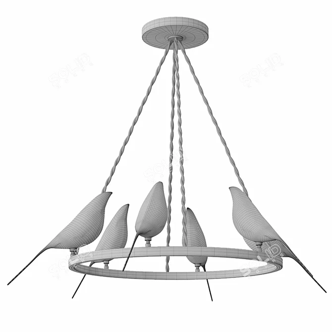 Elegant NOMI Chandelier 3D model image 2