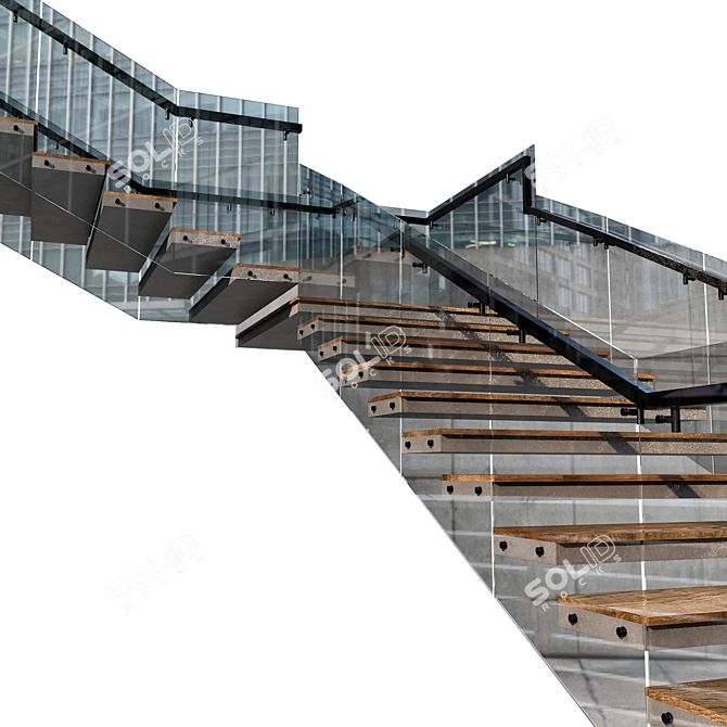 Contemporary Staircase Design 3D model image 5