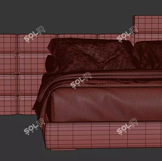 Elegant Lawrence Bed 3D model image 2