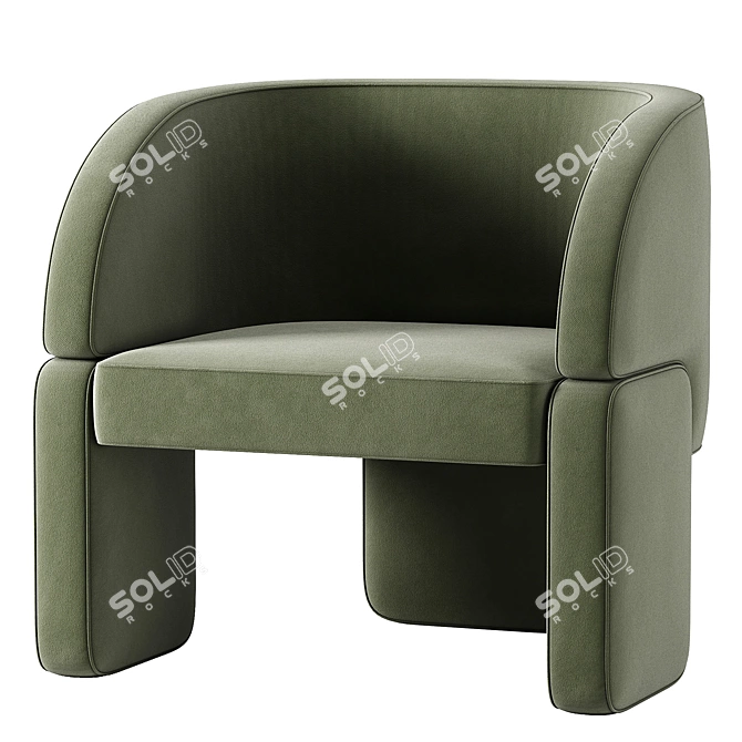 Lazybones Lounge Chair: Ultimate Comfort in Minimal Design 3D model image 1
