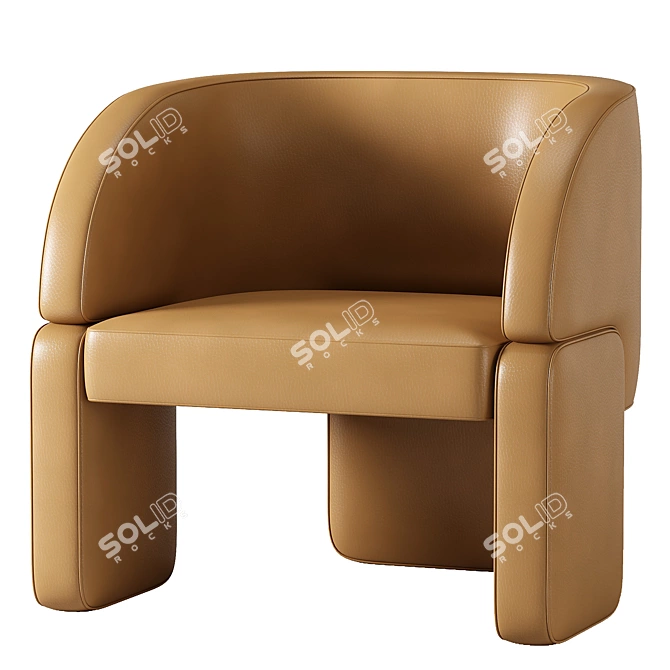 Lazybones Lounge Chair: Ultimate Comfort in Minimal Design 3D model image 2