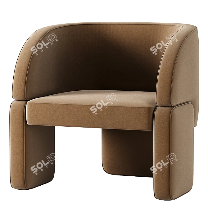 Lazybones Lounge Chair: Ultimate Comfort in Minimal Design 3D model image 4
