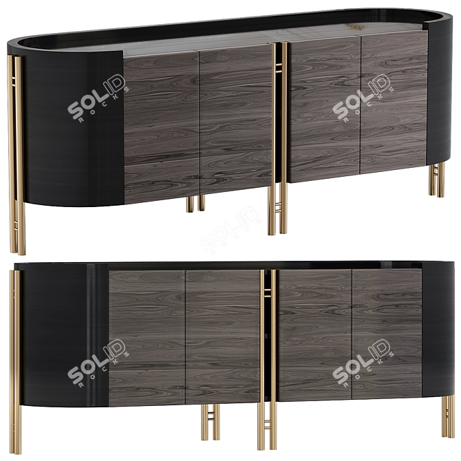 Elegant IKAT Bizzotto Sideboard 3D model image 1