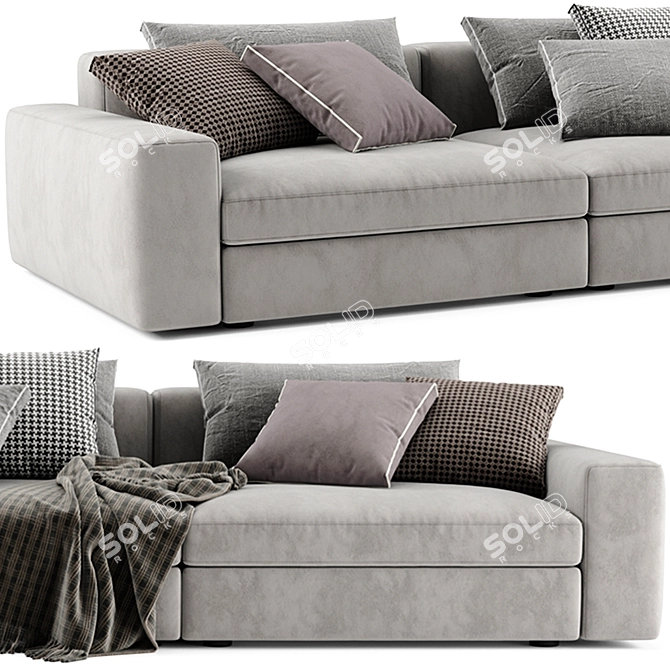 Stylish Poliform Dune 3-Seater Sofa 3D model image 3