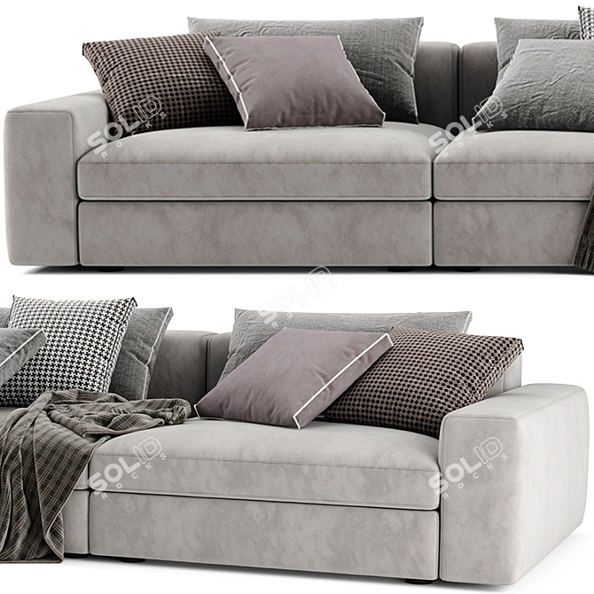 Stylish Poliform Dune 3-Seater Sofa 3D model image 4