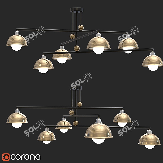 Elegant Ceiling Chandelier 3D model image 2