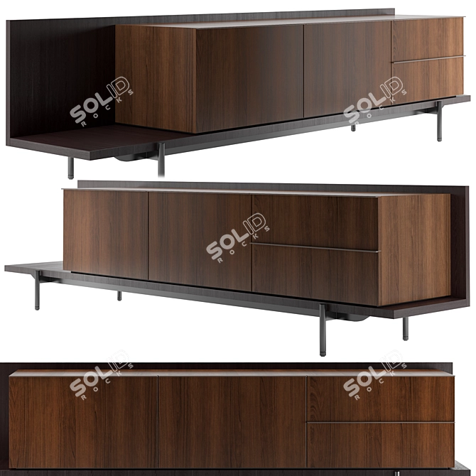 Modern Minimalist Bookcase: Minotti Superquadra 2021 3D model image 1