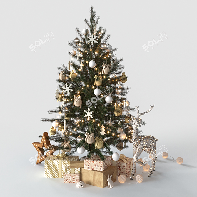 Title: Magical Christmas Tree Decoration 3D model image 1