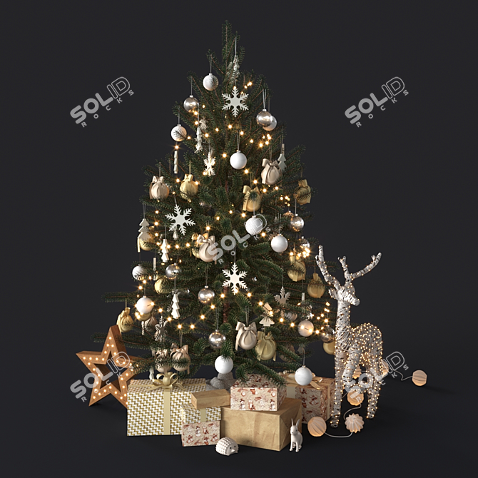 Title: Magical Christmas Tree Decoration 3D model image 4
