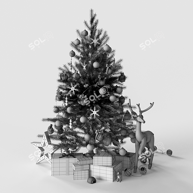Title: Magical Christmas Tree Decoration 3D model image 5