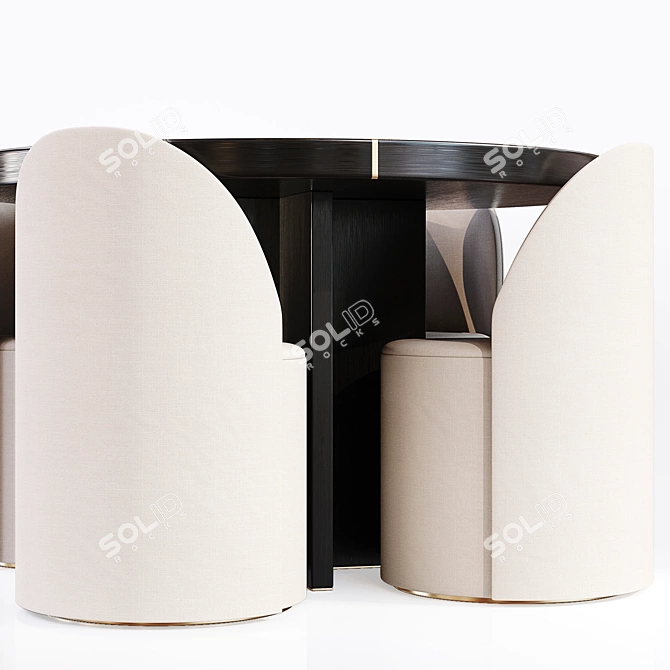 Elegant 3D Dining Set 3D model image 3