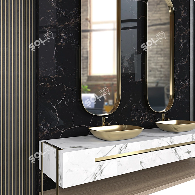 Contemporary Bathroom Furniture Set 3D model image 7