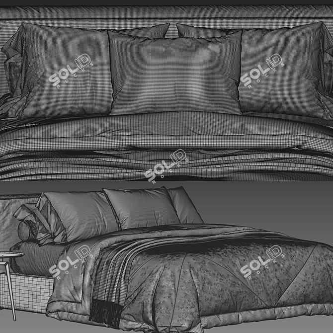 Sleek Jesse Mark Bed 3D model image 4