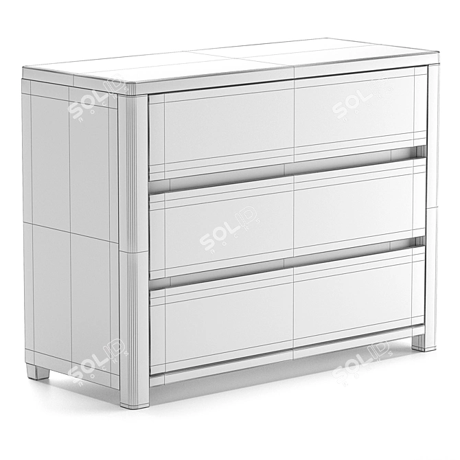 Loft-style Solid Oak Dresser: Lausanne 3D model image 3