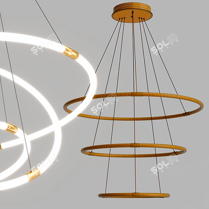 Elegant B273 Chandelier - Ø40/60/80cm 3D model image 2