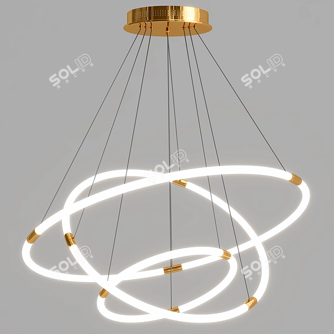 Elegant B273 Chandelier - Ø40/60/80cm 3D model image 3