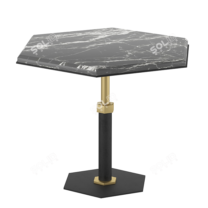 Elegant Hexagon Pedestal Table 3D model image 1