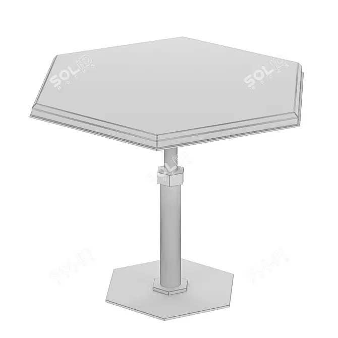Elegant Hexagon Pedestal Table 3D model image 3