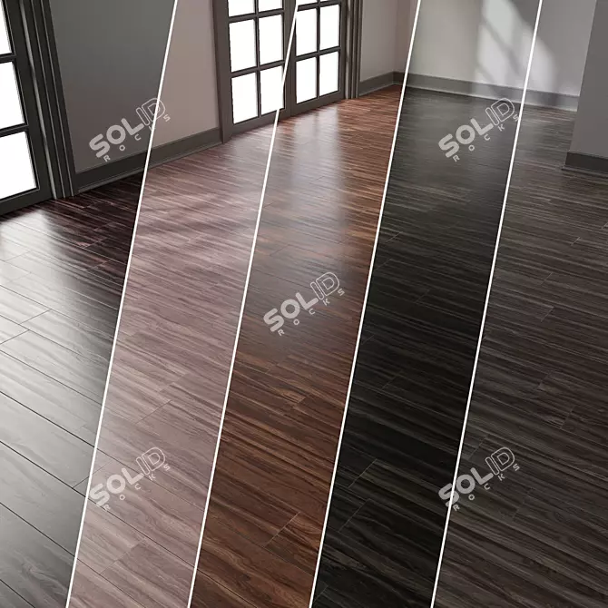 Parquet 4K Chevron 3D model image 1