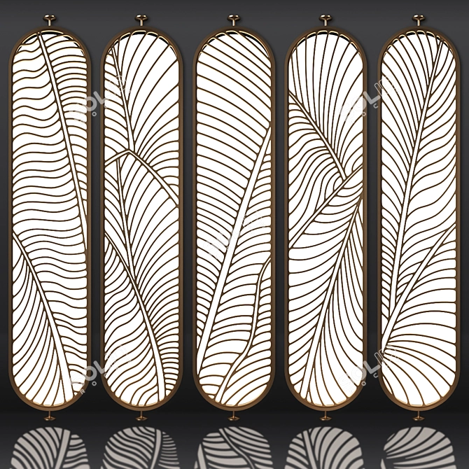 Artistic Leafy Decorative Partition 3D model image 3