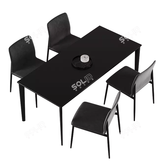 Modern BoConcept Torino Chair & Newport Table Set 3D model image 2