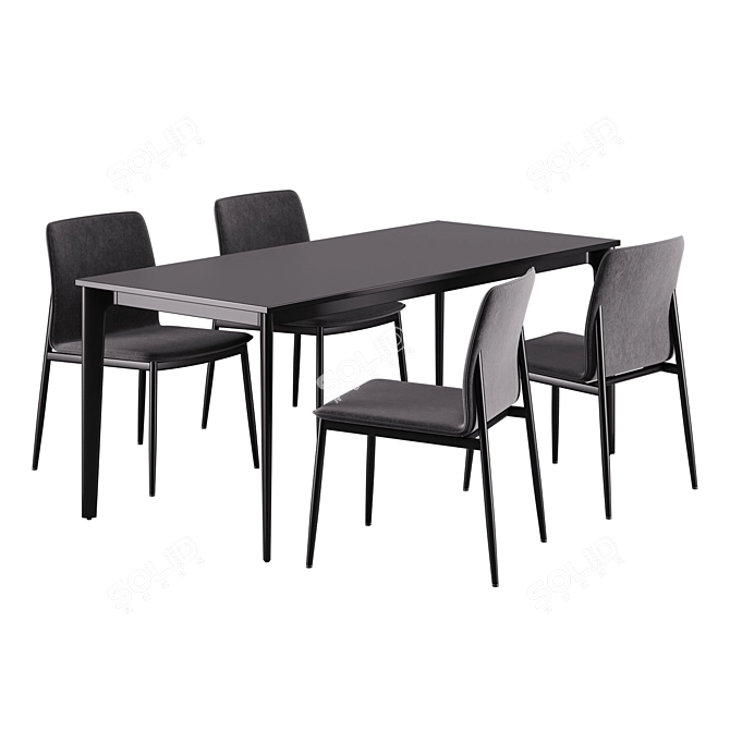 Modern BoConcept Torino Chair & Newport Table Set 3D model image 6