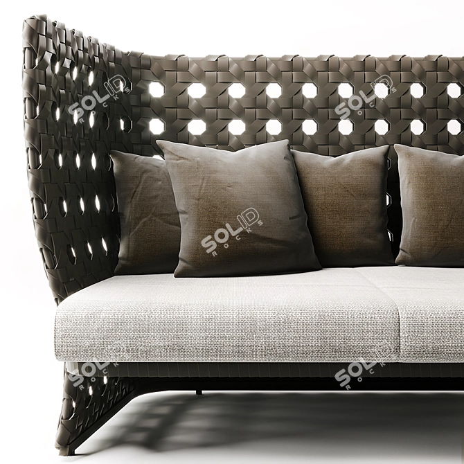 Elegant Canasta Outdoor Sofa 3D model image 2