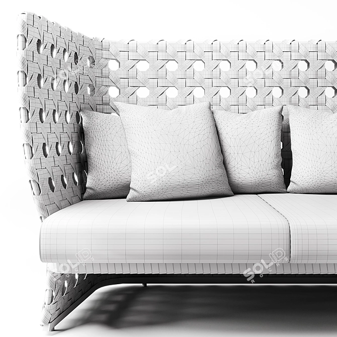 Elegant Canasta Outdoor Sofa 3D model image 3