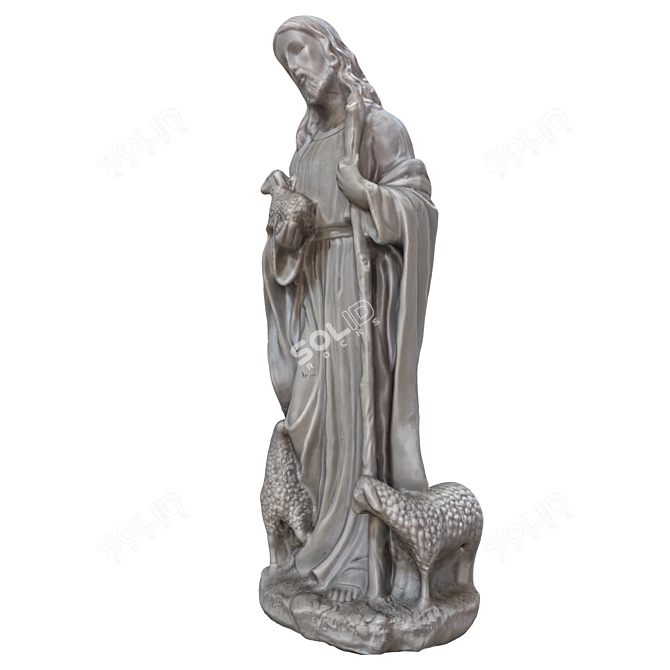 Divine Shepherd: Jesus Statues. 3D model image 2