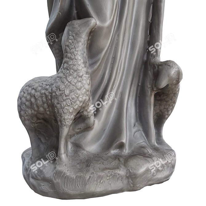 Divine Shepherd: Jesus Statues. 3D model image 4