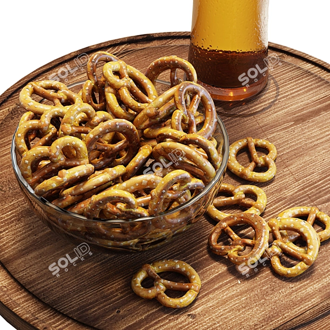 Craft Beer & Pretzel Set 3D model image 5