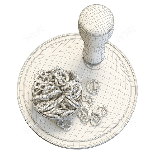 Craft Beer & Pretzel Set 3D model image 7