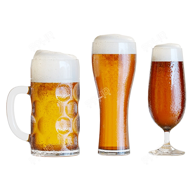 8-Piece Beer Glass Set 3D model image 4