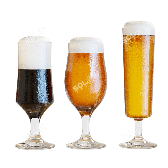 8-Piece Beer Glass Set 3D model image 5