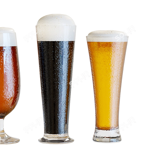 8-Piece Beer Glass Set 3D model image 6