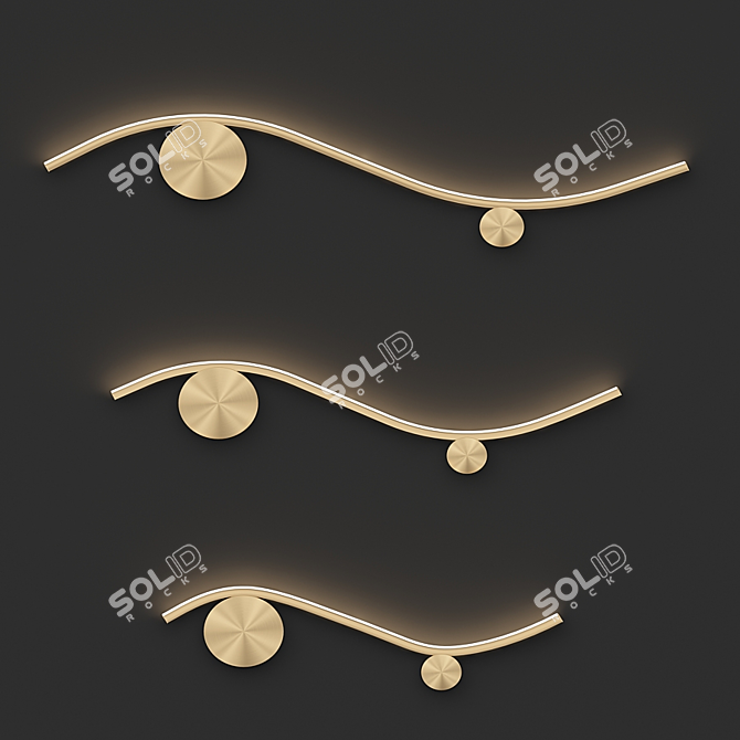 Sleek LED Wall Lamps 3D model image 1