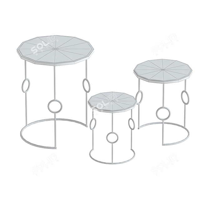 Minimalist Metal Coffee Table 3D model image 2