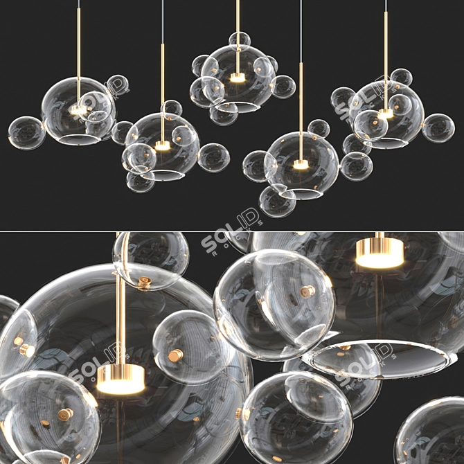 Zigzag Chandelier: Modern Elegance 3D model image 1