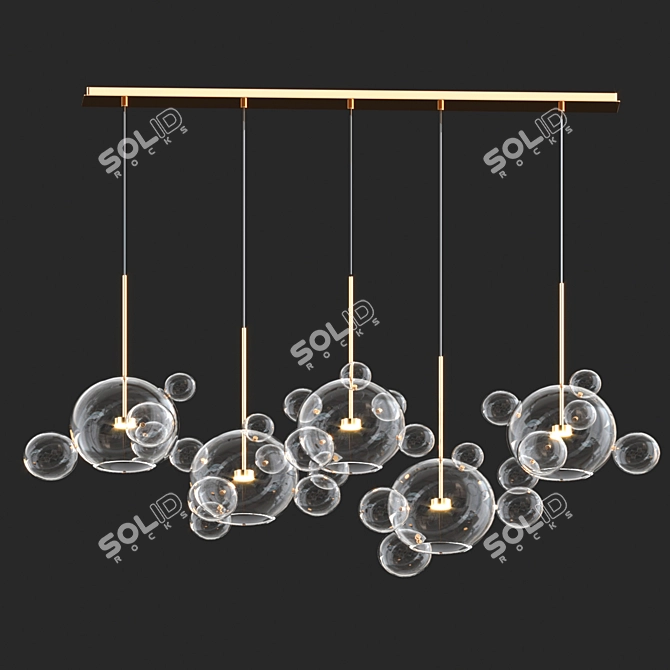 Zigzag Chandelier: Modern Elegance 3D model image 2