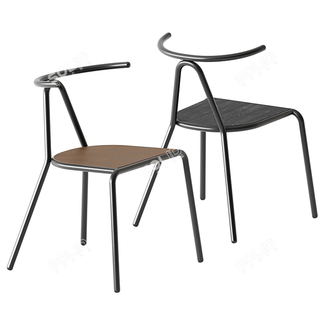 Modern Ash Chair: B-Line Toro 3D model image 1