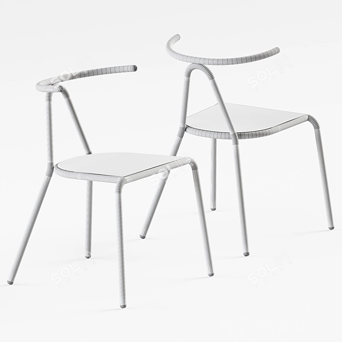 Modern Ash Chair: B-Line Toro 3D model image 2