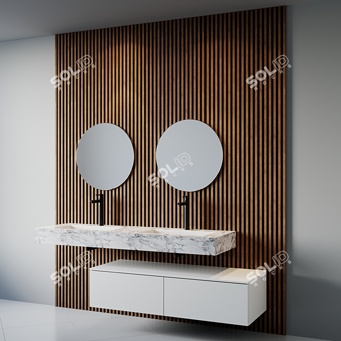 Luxurious Bath Set for Ultimate Relaxation 3D model image 2