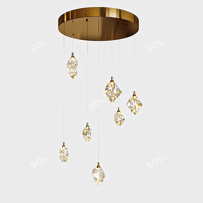 Sofitroom Diamante Gold Pendant Lamp 3D model image 1