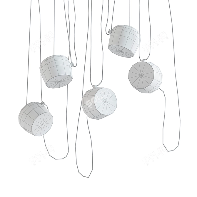 Elegant V-Ray Chandeliers 3D model image 2