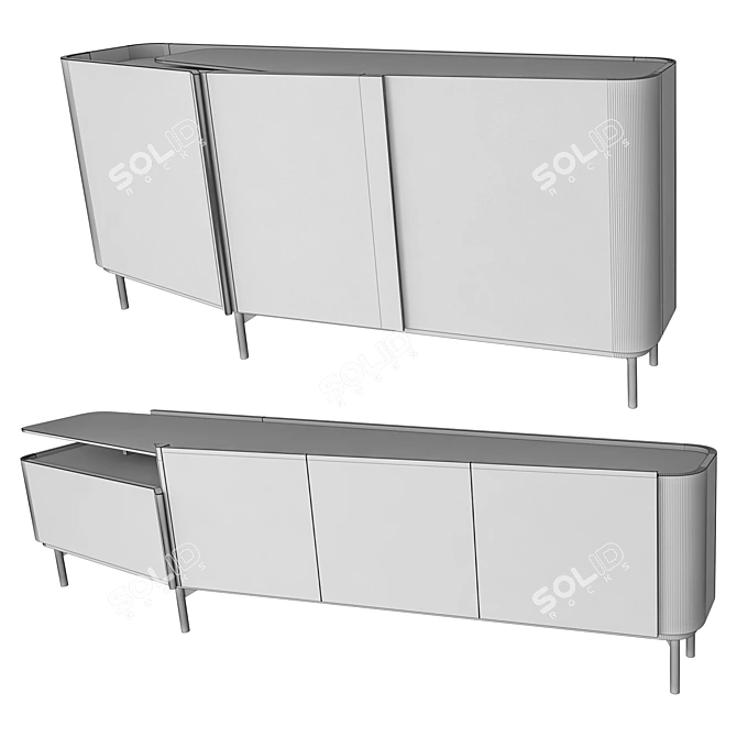 Modern Sideboards in Various Sizes 3D model image 3