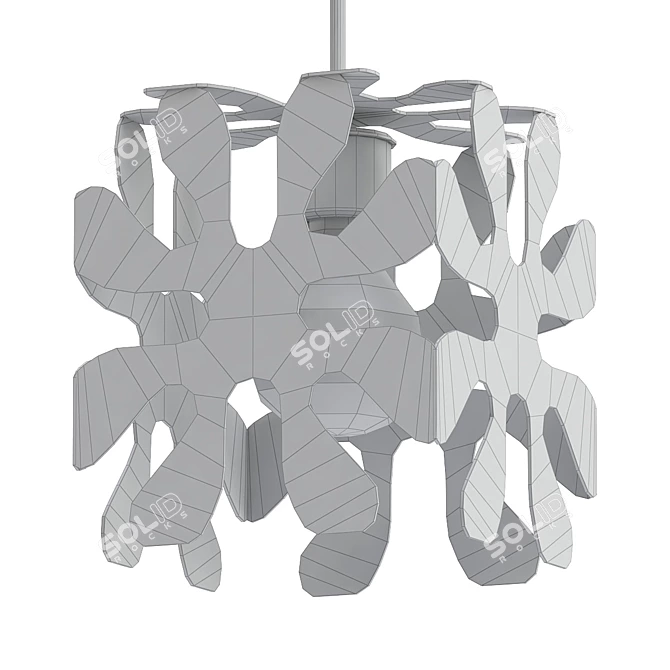 Elegant Wrought Iron Pendant 3D model image 2